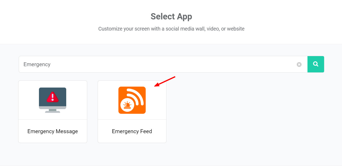 select emergency feed app