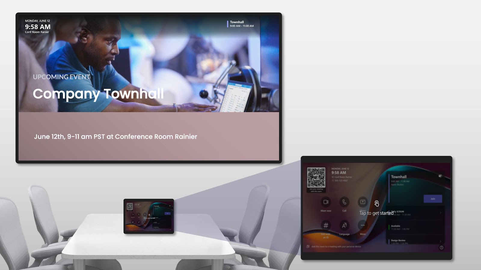 teams rooms using digital signage