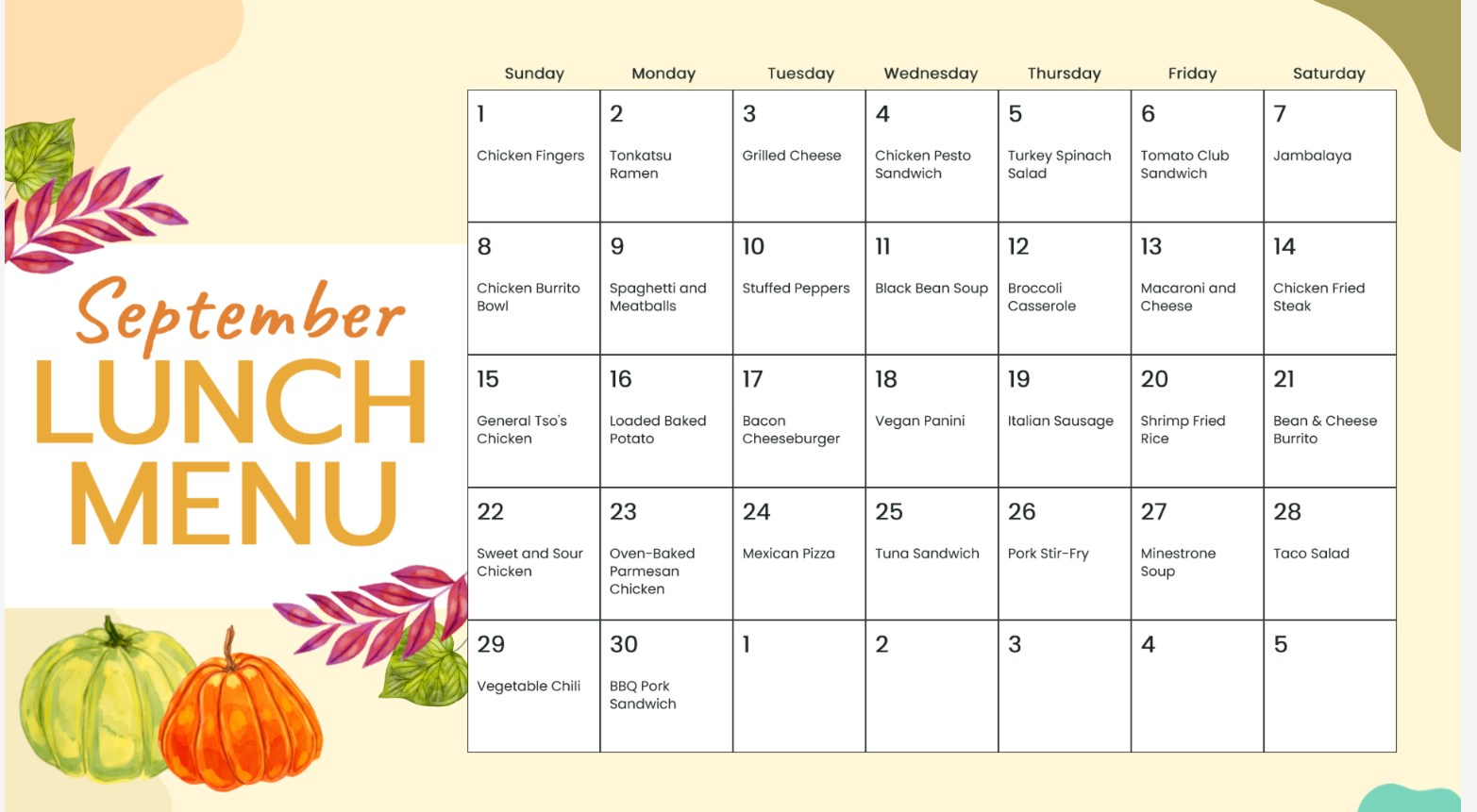 example of a weekly event schedule created using optisync