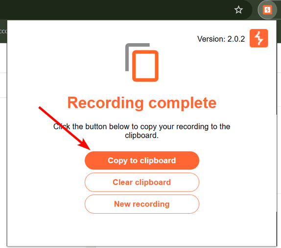 Klicken Sie auf 'In Zwischenablage kopieren' in der Burp Suite Navigation-Erweiterung, um das Skript erneut zu kopieren.