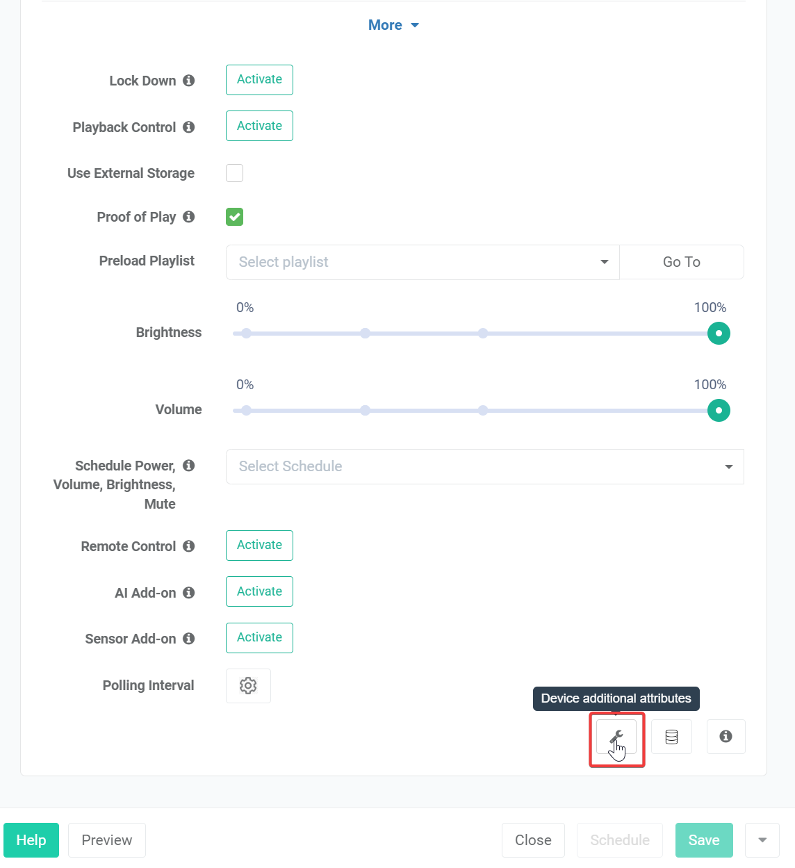 device additional attributes on edit screen