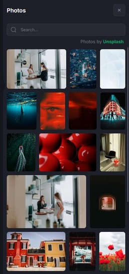 photos side menu options