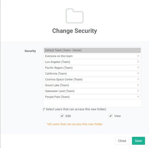city level folder security example