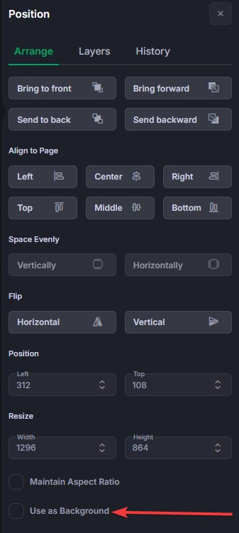 video widget position options