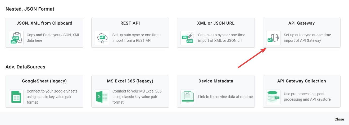 api gateway datasource