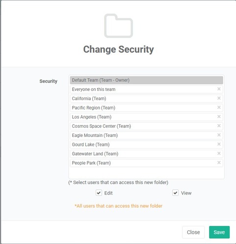 state level folder security example