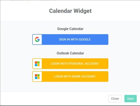 permessi widget calendario