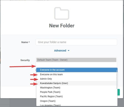 new folder permission options