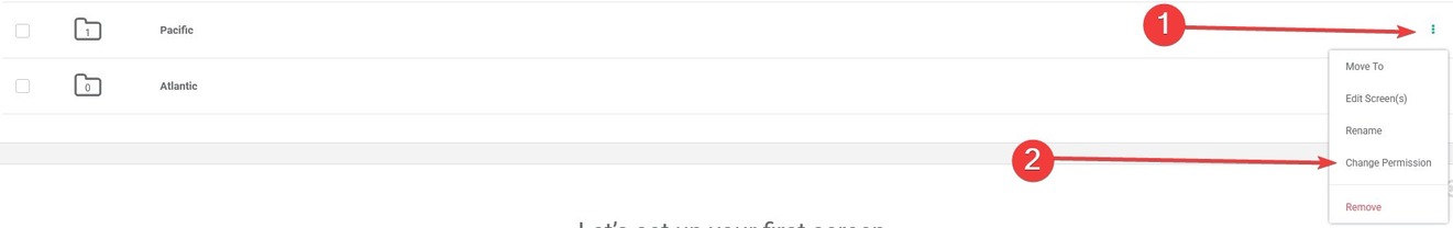 change permission on screen folder
