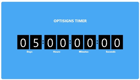 OptiSigns count down timer example
