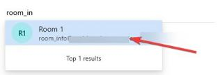 select room from email