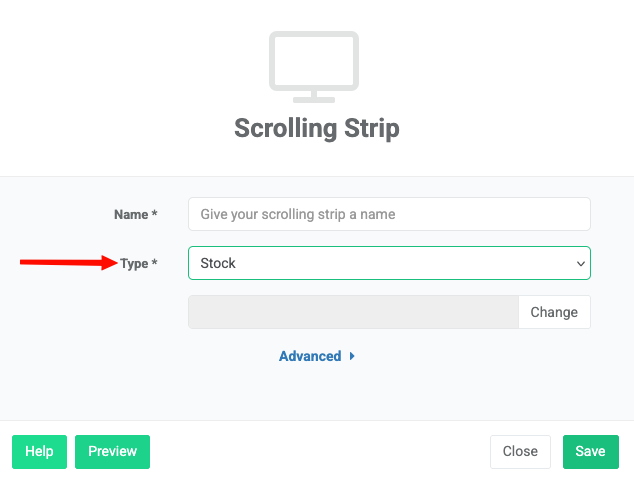 scrolling strip app stock