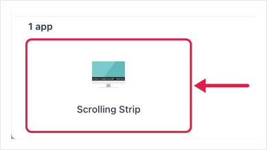 La vignette de l'application Bande défilante dans la boîte de dialogue Applications