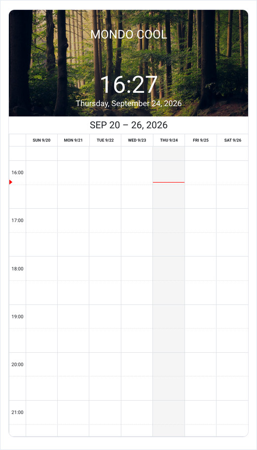 Outlook Calendar preview in Portrait orientation